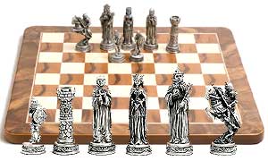 Pewter Medieval Chess Set - Click for details