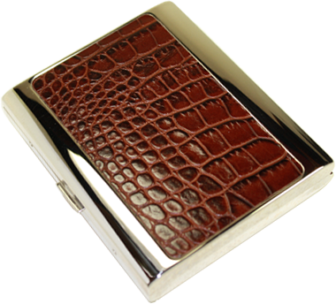 Brizard Cigarette Case Croco Tobacco