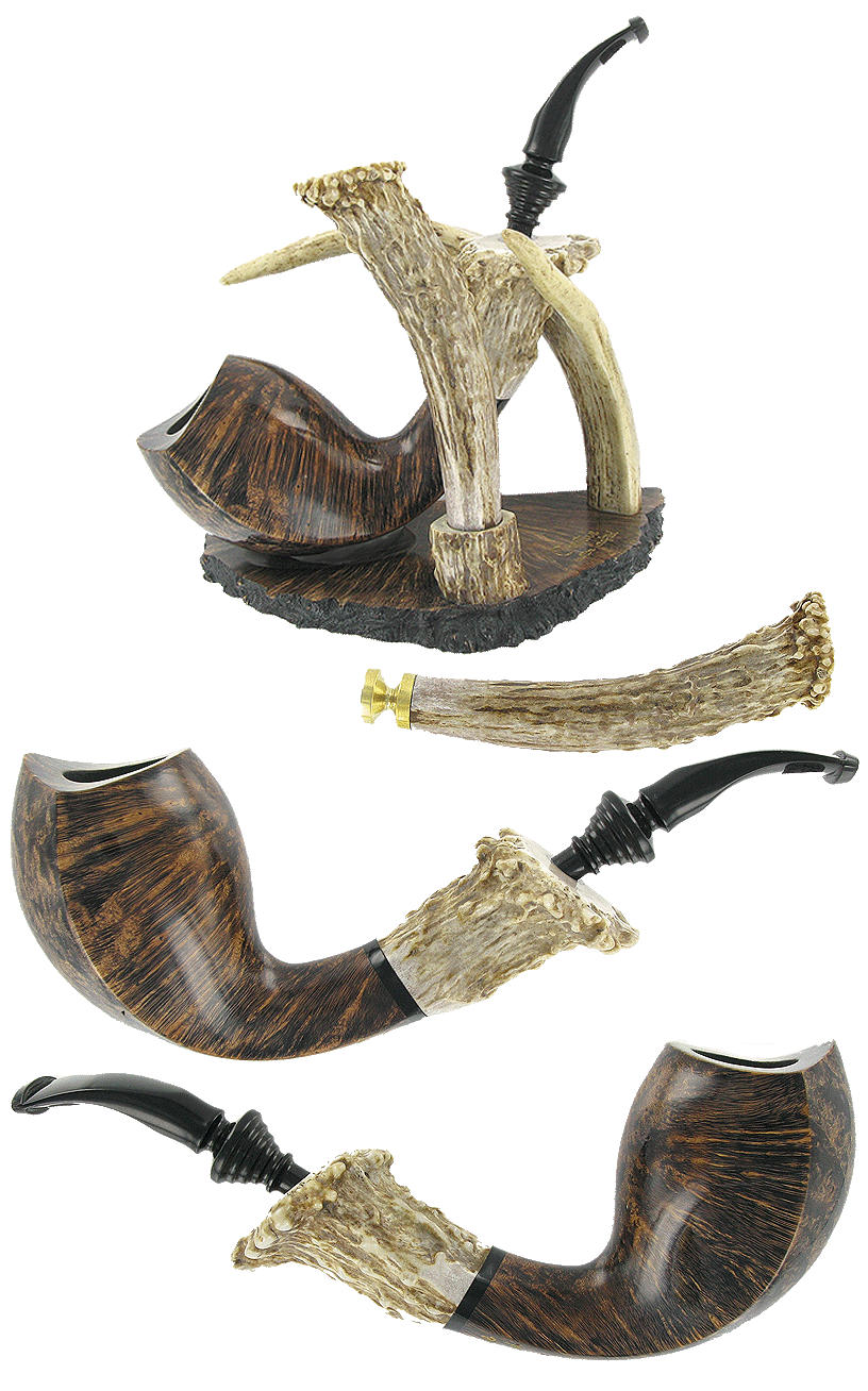 Creative Briar Pipe & Stand Set