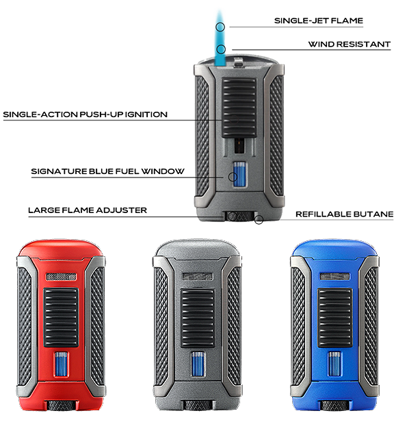 Colibri Apex Cigar Lighter Blue Gun Metal