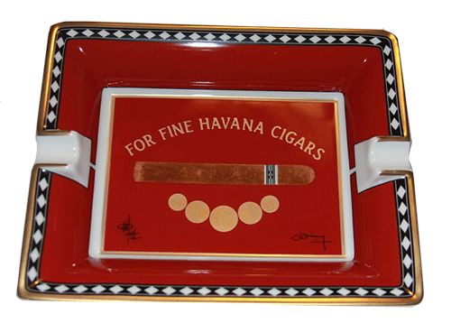 Elie Bleu Medals Red Cigar Ashtray