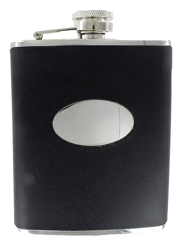 Stainless Steel Leather Wrapped Flask 6oz