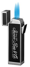 Iwan Ries Timeless Black & Silver Double Torch Cigar Lighter - Click for details