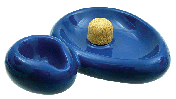 Savinelli Ceramic 1 Pipe Sidecar Ashtray Blue