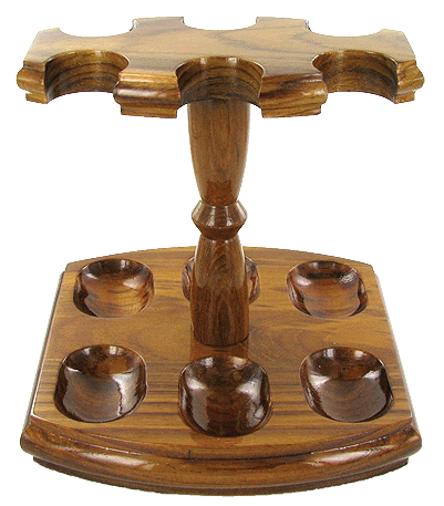 Teak 6 Pipe Rack