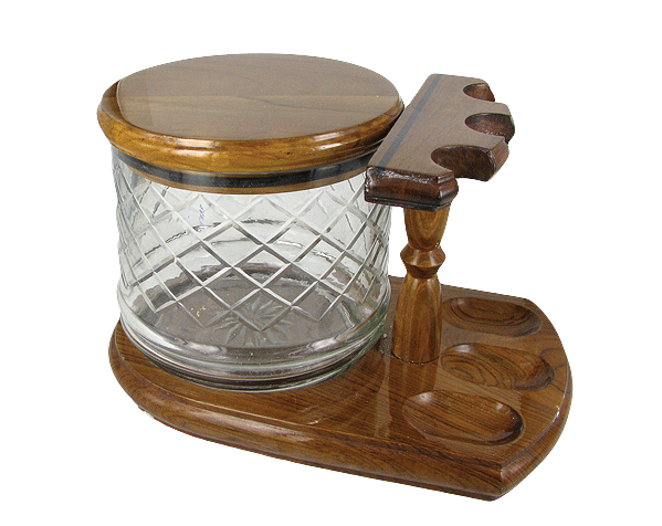 Woodmere 3 Pipe Stand With Jar Teak