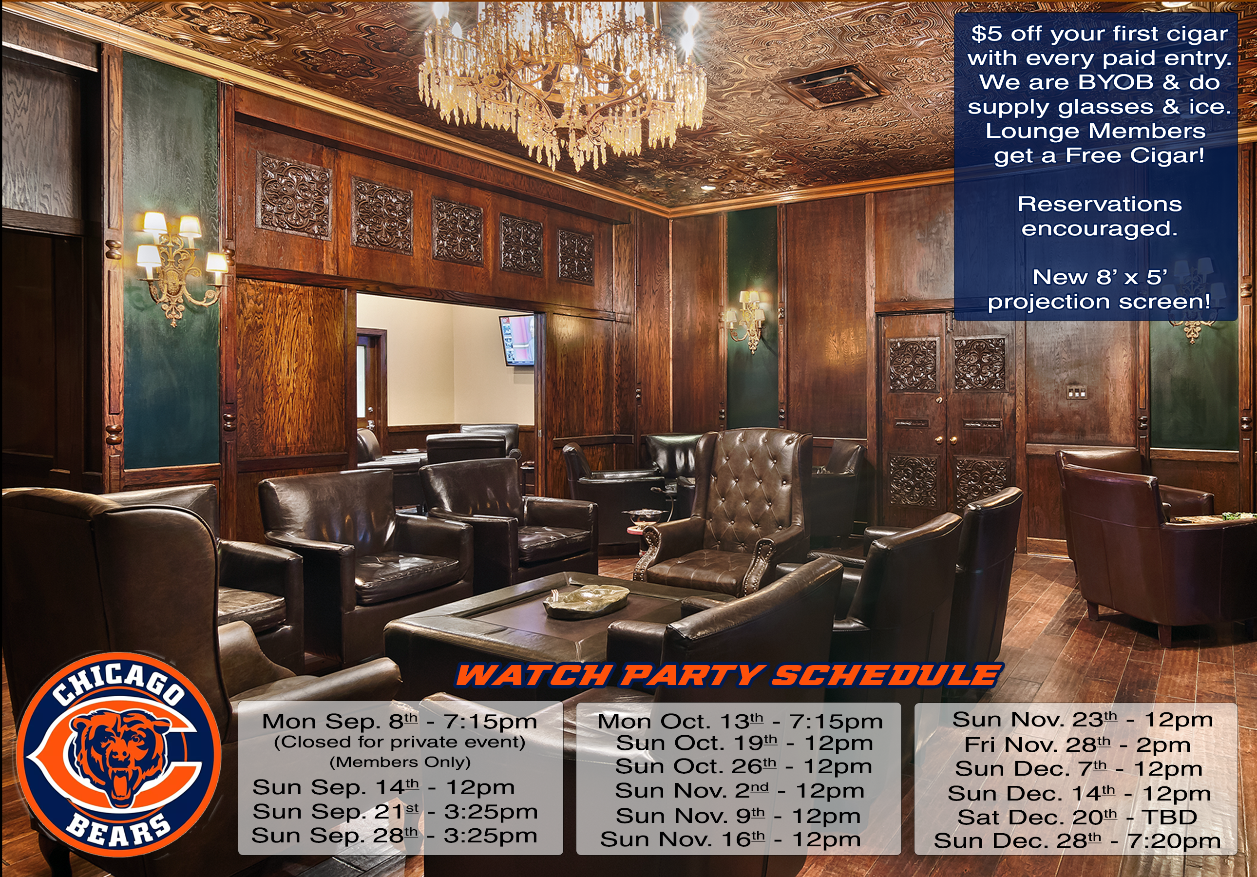 Annual Bears Lounge Schedule